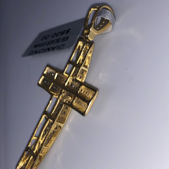 Natural Real Diamond Cross pendant NOT CZ! Comes w/ authenticity card! huge sale - Picture 12 of 12